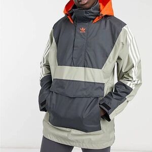 Gray and orange men’s adidas anorak 10k jacket Sz small